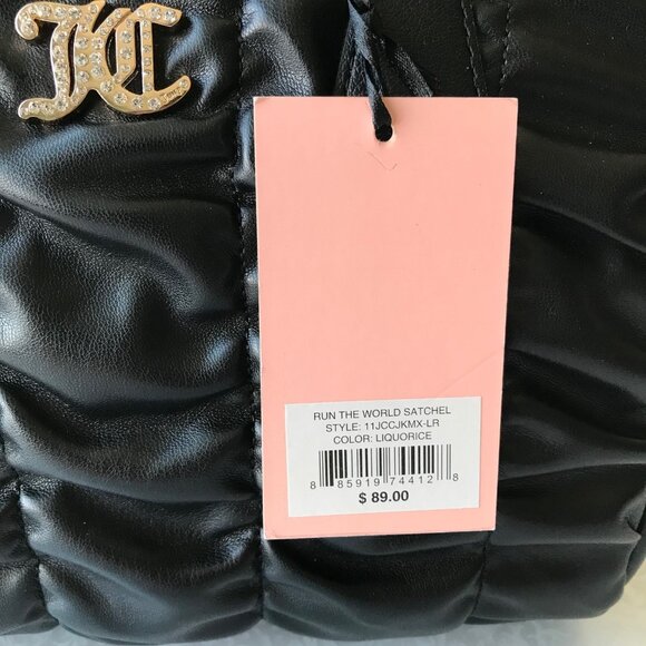 Juicy Couture Run The World Satchel Bag Purse Ruffle Liquorice Black MSRP : $89 - Picture 10 of 10